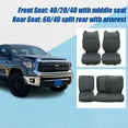 thumbnail image 3 of Kojem Gray Upgrade Leather Seat Covers Compatible with 2014-2020 Toyota Tundra CrewMax Crew Cab Custom Fit, 3 of 11