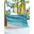 thumbnail image 4 of Outdoor Pillows Waterproof, Teal Blue Beach Coastal Throw Pillows with Inserts Included, Summer Nautical Seaside Ocean Ombre Indoor Outdoor Decorative Lumbar Pillow for Bed/Couch/Patio 12"x20", 1Pcs, 4 of 8
