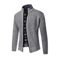 thumbnail image 1 of Suéter grueso de talla grande con forro polar para otoño e invierno para hombre, cárdigan con cuello alto, chaqueta para hombre, 1 of 5