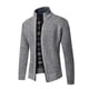 thumbnail image 4 of Suéter grueso de talla grande con forro polar para otoño e invierno para hombre, cárdigan con cuello alto, chaqueta para hombre, 4 of 6