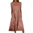 thumbnail image 1 of Ovzne Robes d'Été pour Femmes Robe d'Été pour Femmes Robe d'Été Décontractée pour Femmes Dégradé Sans Manches Col en V Longue Robe Robe Grande Taille Liquidation, 1 of 4