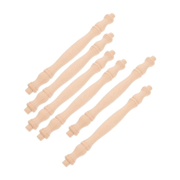 MLINS  6 Pcs Wooden Spindles for Staircase Indoor Unfinished Khaki