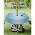 thumbnail image 4 of Lsrtoss Outdoor Tablecloth with Umbrella Hole & Zipper, Blue Ombre Round Tablecloth 54 Inch, Modern Abstract Art Farmhouse Gradient Patio Table Cover Waterproof Table Cloth for Picnic/Party, 4 of 7