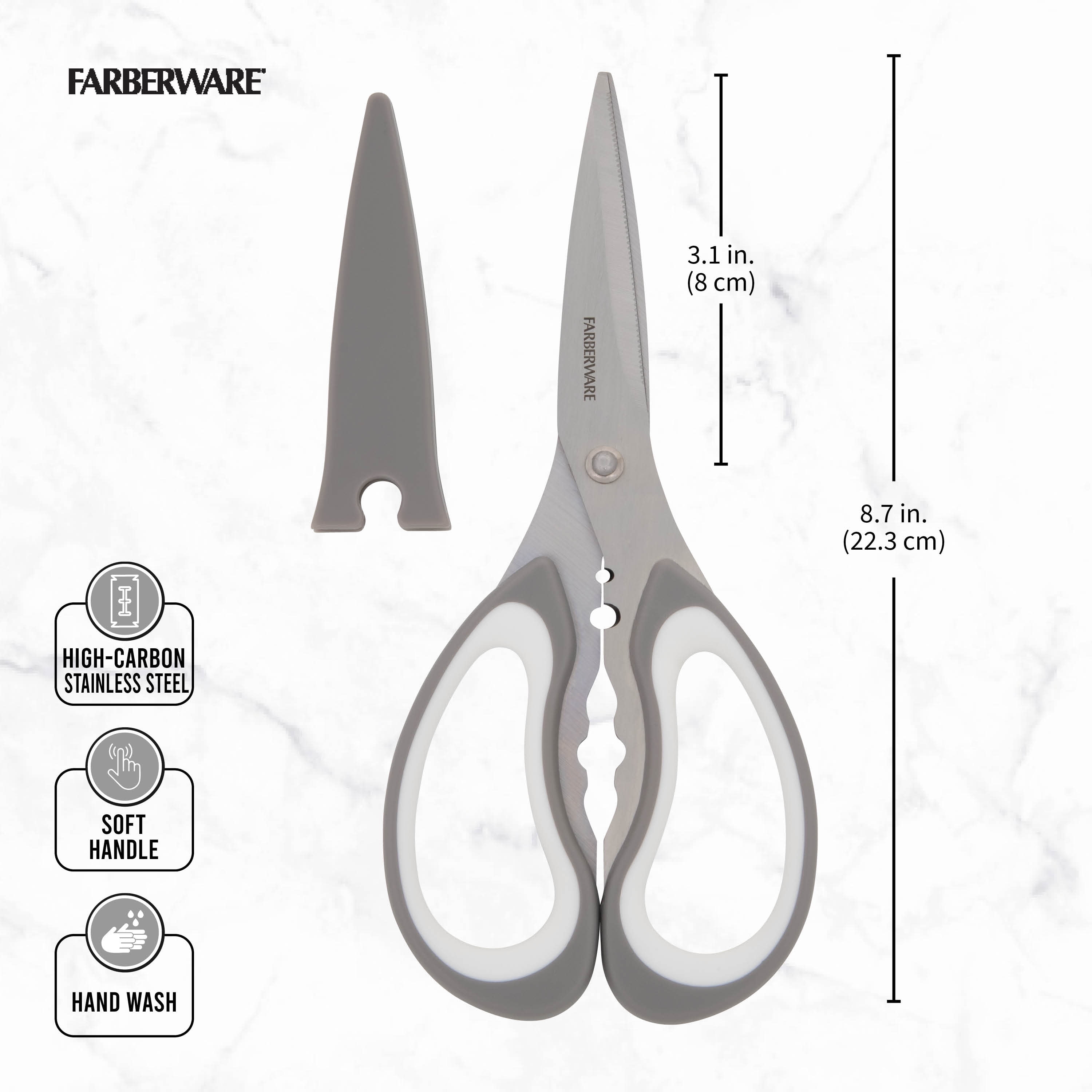 Farberware Soft Grips Stainless Steel Kitchen and Herb Shears with