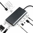 thumbnail image 2 of USB HUB C 10 In 1 Thunderbolt 3 Type C Adapter Dock 3.0 Port 4K 1080P VGA RJ45 Gigabit Ethernet for Pro, 2 of 9