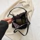thumbnail image 2 of Bolso Bolso plisado Moda Shopper Color sólido Damas Simple Negro, 2 of 8