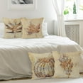 thumbnail image 6 of Fall Pillow Covers 18x18, Rustic Pumpkin Fall Maple Leaves Harvest Linen Throw Pillow Covers Set of 4, Farmhouse Fall Autumn Thanksgiving Gifts for Home Room Bedroom, 6 of 6