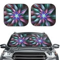thumbnail image 6 of Lsque Colored Abstract 2 PCS Windshield Sun Shade | CarFoldable Window Covers | Car Accessories Reflect UV for Universal Cars SUV Truck | Small, 6 of 7