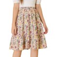 thumbnail image 1 of Falda Midi Floral Allegra K con Volantes para Mujer Multicolor M, 1 of 6