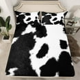 thumbnail image 2 of jejeloiu Cow Print Twin Sheet Sets,Retro Farmhouse Lodge Twin Fitted Sheet,Black White Cattle Flat Sheet,Microfiber Bedroom Decor,3-Piece, 2 of 7