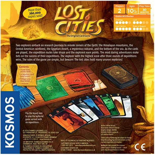 Juego de cartas lost Cities - con 6th Expedition | Tablero de dos caras para la edición cl Thames & Kosmos Thames & Kosmos