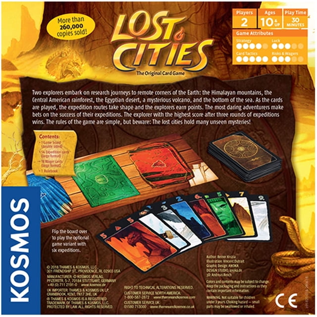 Juego de cartas lost Cities - con 6th Expedition | Tablero de dos caras para la edición cl Thames & Kosmos Thames & Kosmos