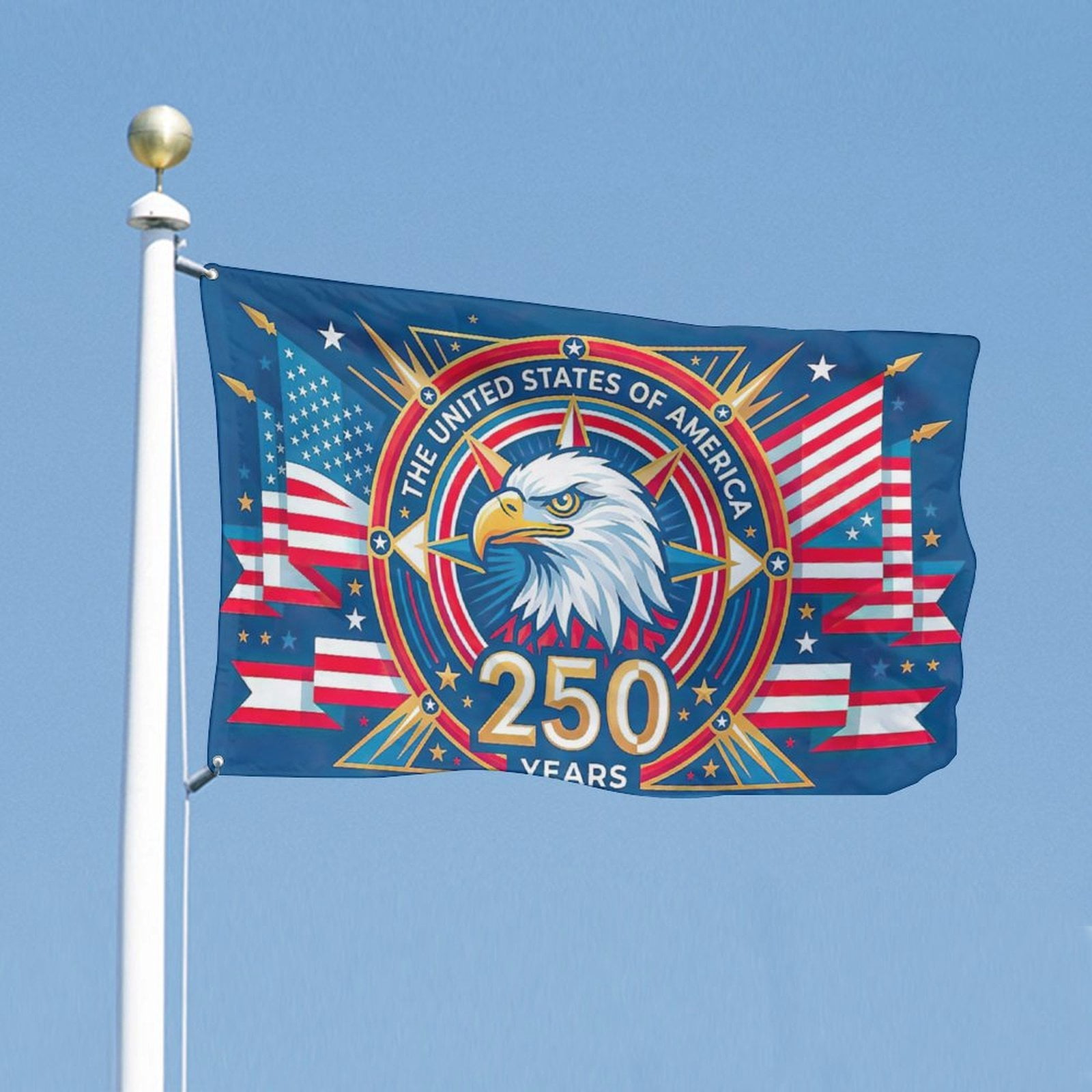 American 250th Anniversary Flag Outdoor 4x6 Ft Double Sided USA 1776 Patriotic Freedom Banner Decor
