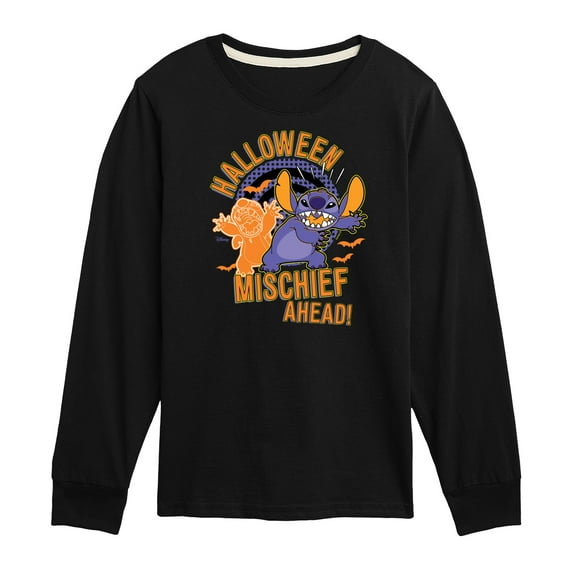 Disney - Lilo & Stitch - Halloween Mischief Ahead - Toddler & Youth Long Sleeve Graphic T-Shirt