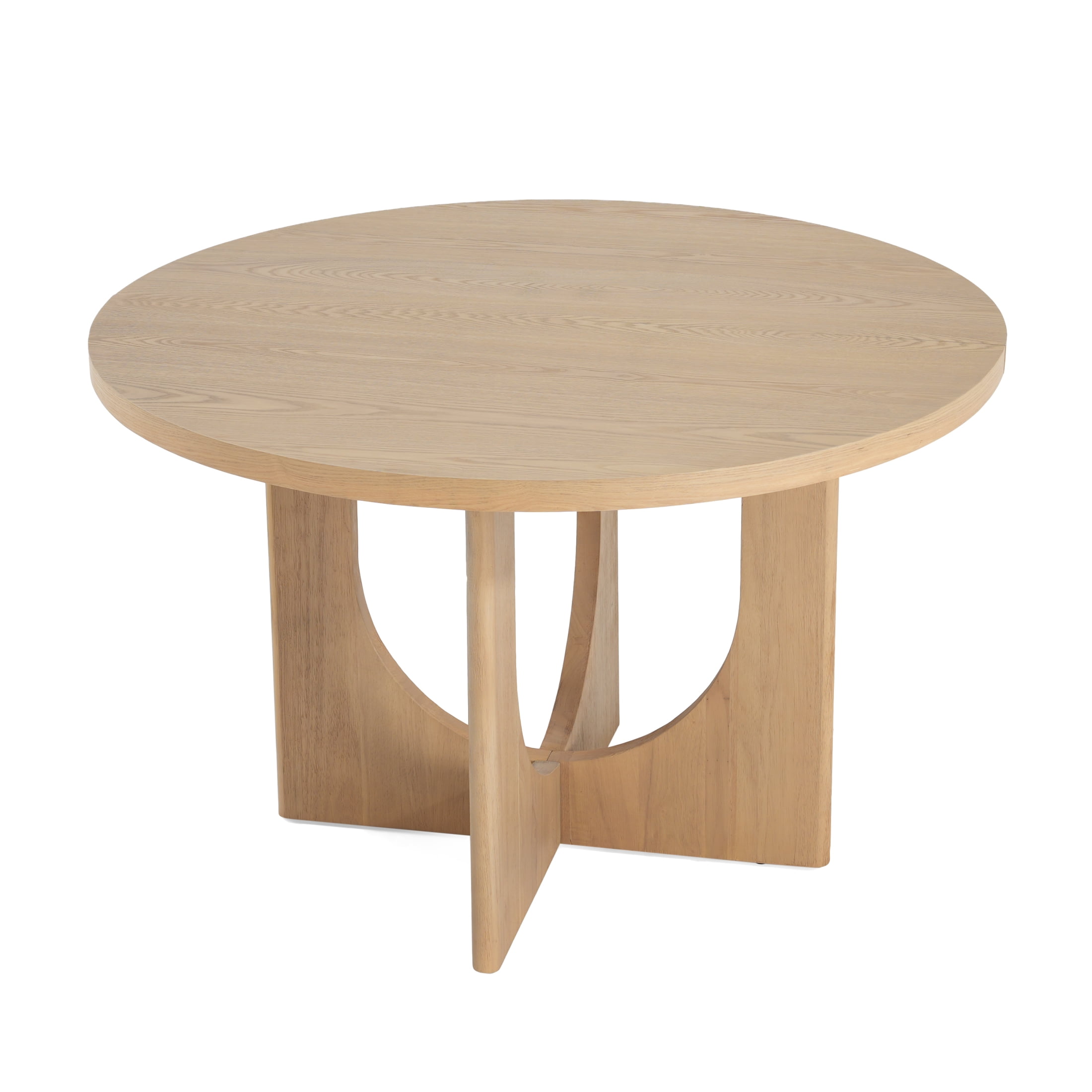 Christopher Knight Home Farmhouse 48" Round Dining Table, Solid Wood U-Base, Natural