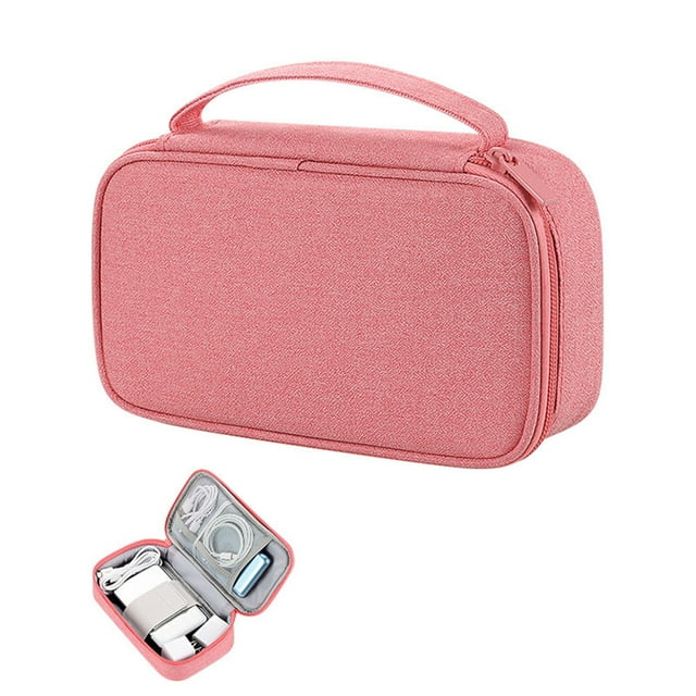 Poche de Rangement Grande Capacité en Maille avec Poignée Sangle Câble de Données Disque Dur Pochette de Rangement Fournitures Domestiques Pièces Numériques Transport