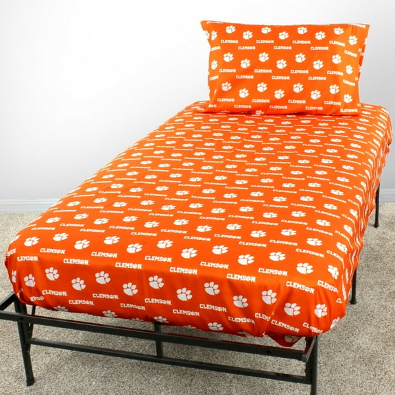 Clemson Tigers Sheet Set Choose From Sizes and Colors Orange Microfiber Twin N/A