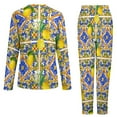 thumbnail image 6 of Fruit Print Pajamas Oranges And Lemons Two Piece Casual Pajamas Set Female Long Sleeves Trendy Oversized Home Suit, 6 of 7