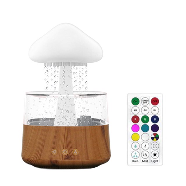 Humidificador de aire de lluvia de setas, difusor de fragancia para decoración del hogar para dormitorio (B) Likrtyny Libre de BPA