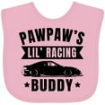 thumbnail image 3 of Inktastic Pawpaw's Lil' Racing Buddy with Car Silhouette Boys or Girls Baby Bib, 3 of 4