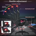 thumbnail image 4 of HOFFREE Gaming Chair with Massage and LED RGB Lights Ergonomic Computer Chair with Footrest High Back Video Game Chair with Adjustable Lumbar Support Linkage Armrest for Home Office, 4 of 11