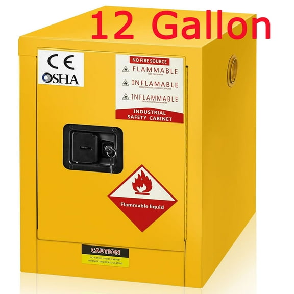 4 Gal-18''x18''x23'' Flammable Safety Cabinet, Galvanized Steel, Fireproof Battery Charging Cabinet for Commercial Industrial and Home Use