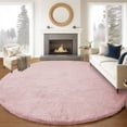 thumbnail image 6 of Goolela Pink Round Rug 8ft Circle Rug Fluffy Faux Rabbit Fur Area Rug Fuzzy Shag Large Furry Rug for Living Room Girls Bedroom Nursery Room, 6 of 9