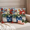 thumbnail image 2 of Star Stripe Flag Outdoor Waterproof Pillow Covers, Patriotic Red Blue Poppy Flower Bird Decorative Square Throw Pillowcase Sofa Cushion Sham for Patio/Couch/Chair, 24"x24" 2 Pack, 2 of 8