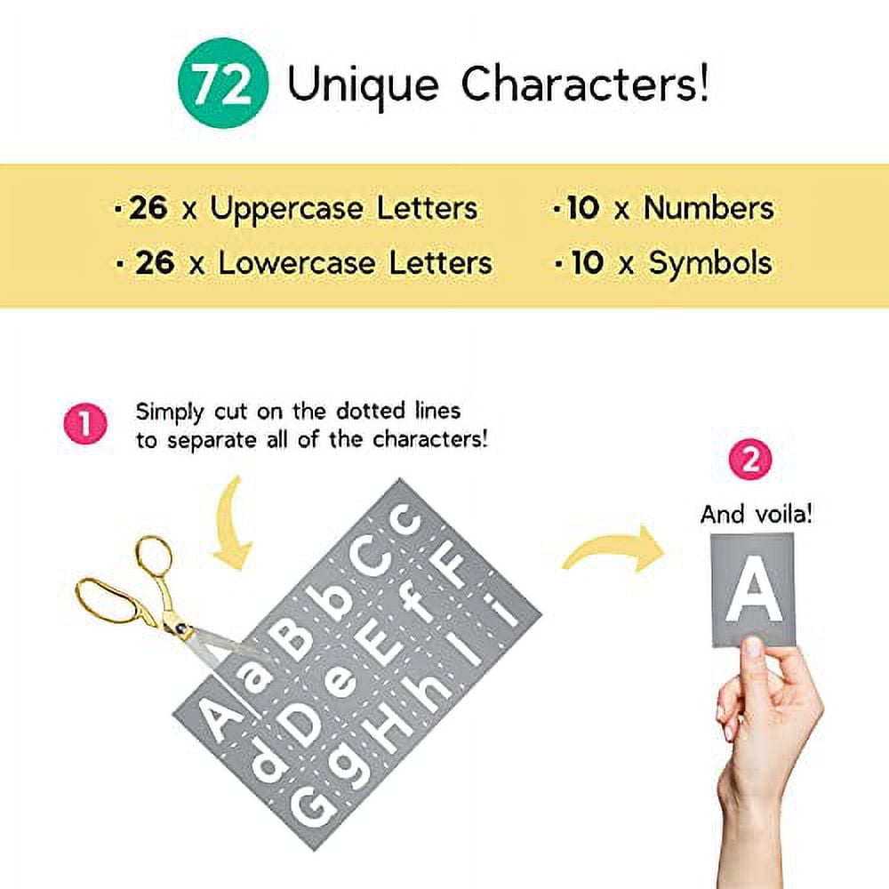 2-Inch Alphabet Letter Craft Stencils - Includes Upper & Lower Case Le —  CHIMIYA