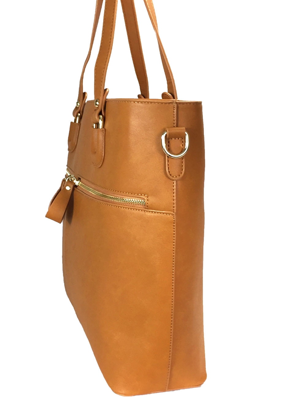 Zzfab 3 pcs Tote Bag Set Big Purse-Brown