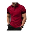 thumbnail image 2 of Men's Casual Polo Shirts Summer Short Sleeve Button Polo T Shirt Lightweight Collared Golf Shirt Red S, 2 of 4