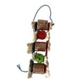thumbnail image 2 of Jaula para loros de colores, juguetes colgantes para pájaros, mordeduras para masticar, perchas de entrenamiento, juguete para loros para pinzones, roja Yinane Perca de pájaro, 2 of 6