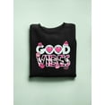 thumbnail image 3 of Good Vibes - Pink Emojis Graphic Women's Sweatshirt, 3 of 4