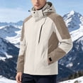 thumbnail image 2 of IROINNID Men's Waterproof Hooded Windbreaker Jacket Color Block Lightweight Outdoor Rain Coat with Adjustable Drawstring and Zipper Pockets for Hiking Camping, 2 of 9