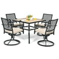 thumbnail image 3 of Patiojoy 2 PCS Patio Swivel Dining Chairs Kitchen Garden Metal Armchairs w/Cushions, 3 of 6
