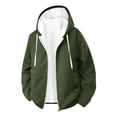 thumbnail image 4 of Men Hoodies Zip Up Sherpa Lined Sweatshirts Heavyweight Thick Warm Fleece Winter Jacket Thermal Coats With Pockets, 4 of 8