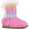 Juicy Couture Kids Boot With Sherpa Fur For Snow And Winter-Warm Ankle Slipper Bootie Boys-GirlsBig Kid - Little Kid - Toddler 1 Little Kid Petaluma Pink Multi