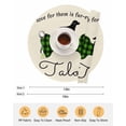 thumbnail image 6 of 13 Inch Round Placemats Set of 6, Green Black Buffalo Checkered Non Slip Heat Insulation PP Table Mats, Bones Cute Dogs Pets Washable Place Mats for Kitchen Dining Party Table Decor, 6 of 7