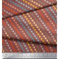 thumbnail image 2 of Soimoi Brown Moss Georgette Fabric Diagonal Arrow Decor Fabric Printed Yard 42 Inch Wide, 2 of 3