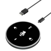 USB Conference Microphone with Speaker, Computer Speakers with microphone, Omnidirectional USB Speakerphone with Enhanced Voice Pickup, Touch-Sensor Buttons to Mute/Volume for Home Office