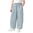 thumbnail image 2 of Agkizg Kids Solid Pants with Pockets Elastic Waist Casual Comfortable Pants for Boys Girls, Sizes 11-12 Years, 2 of 6