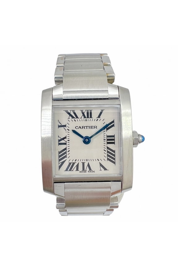 Pre-Owned CARTIER Tank Franaise SM Stainless Steel White Dial Quartz Wristwatch for... (Good)