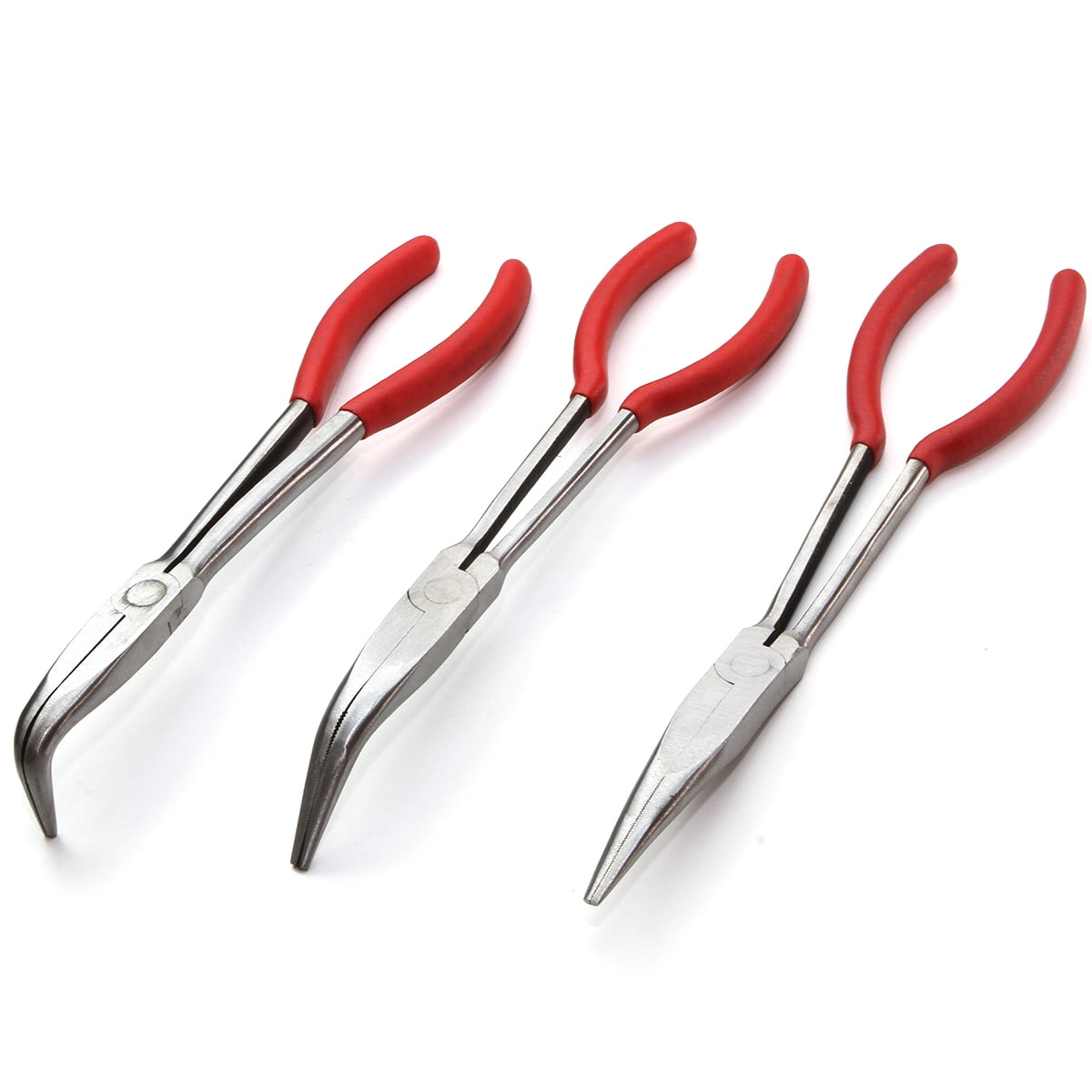 XtremepowerUS 9PC 11" Long Reach Professional Plier Set, With Pouch, For Narrow & Limited Spaces