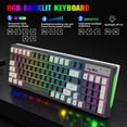 thumbnail image 3 of Teclado HXSJ L900 Teclado inalámbrico K96 RGB Streamer para juegos 2.4G Inalámbrico retroiluminado ajustable 13 efectos de iluminación Tecla de función compuesta Teclado de membrana de larga duración, 3 of 8