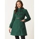 thumbnail image 4 of Abrigo de cuello alto para mujer Abrigos de abrigo de invierno vintage de un solo pecho Verde M, 4 of 6