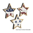 thumbnail image 6 of 3Pcs 4th of July Patriotic Wooden Stars Decor, Red White Blue Rustic Tiered Tray Tabletop Ornaments, Independence Day Memorial Day Farmhouse Home Office Shelf Decorations, 6 of 6