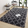 thumbnail image 2 of Softlife Fluffy Moroccan Kid Rug for Girl Room Super Soft for Bedroom Velvet Plush Carpets Shag Area Rugs for Living Room Decor,4' x 6',Dark Gray/White, 2 of 7