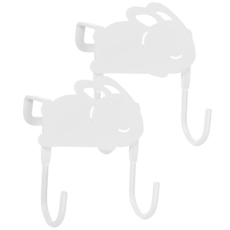 

2 Pcs Cute Rabbit Hook Kitchenaod Bedroom Supahbadd Prong Robe Hooks Heavy Duty Clothes Rack Door Hanger Coat Iron