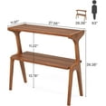 thumbnail image 3 of Finmind Narrow End Table Set of 2, Farmhouse Sofa Side Table with Solid Wood Legs & Storage Shelf for Living Room, Walnut, 3 of 5