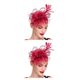 thumbnail image 4 of Qarigey Tocado de boda con flores para el pelo, mano de obra fina, exquisito adorno europeo, colgante de cabeza multiusos, púrpura-rojo Rojo púrpura 2Conjunto, 4 of 6